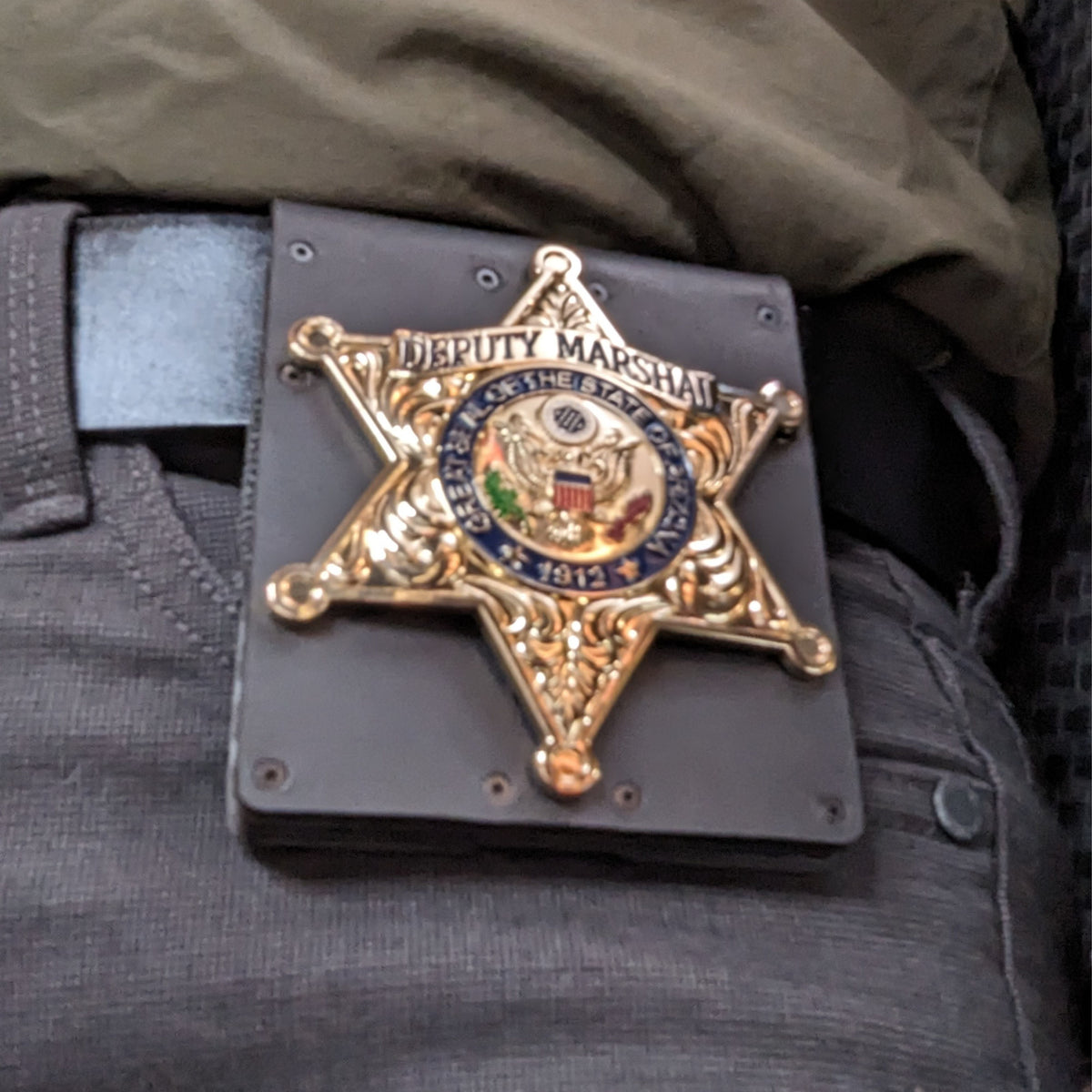 Carbon Fiber and Leather Police Badge Holder Star Edition
