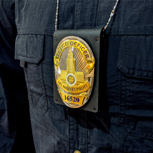 Carbon Fiber and Leather Police Badge Holder Shield Edition