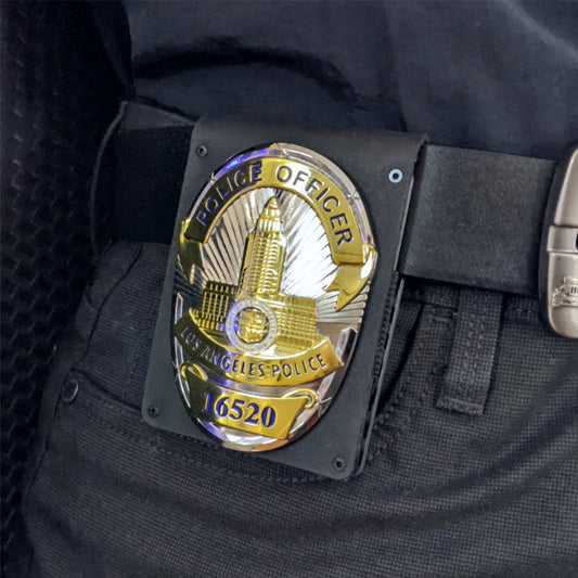 Carbon Fiber and Leather Police Badge Holder Shield Edition